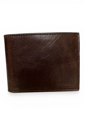 FOSSIL Derrick RFID Flip ID Bifold IN BROWN